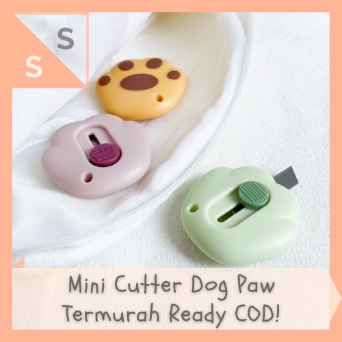 

[simplyshop] Mini Paper Cutter / Pemotong Kertas Bentuk Jejak Kaki Hewan Anjing Kucing / Animal Pet Dog Cat Paw Cute Tajam Warna Pastel