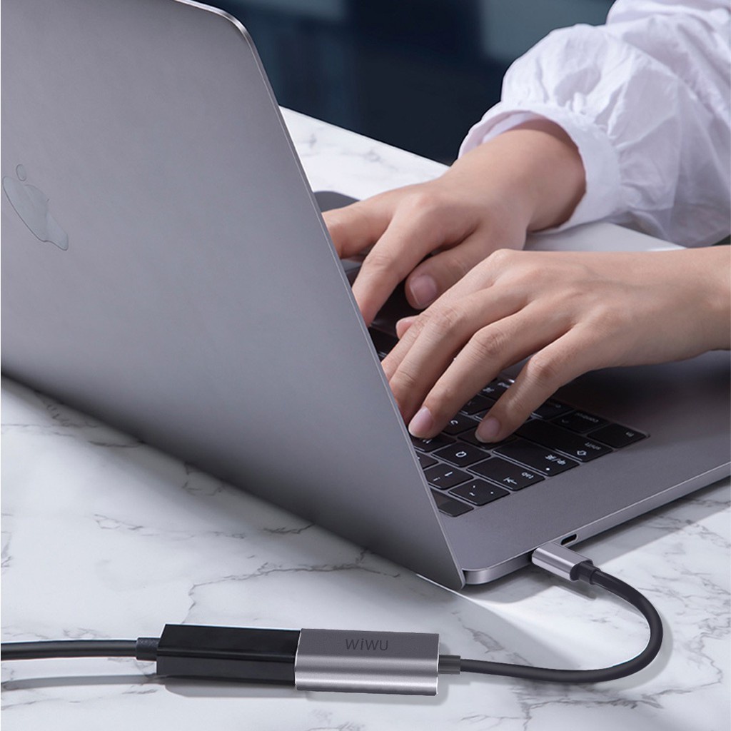 WIWU ALPHA HDMI - Hub Adapter USB-C to 4K HDMI Connector Cable - Kabel Adapter USB Type-C ke HDMI