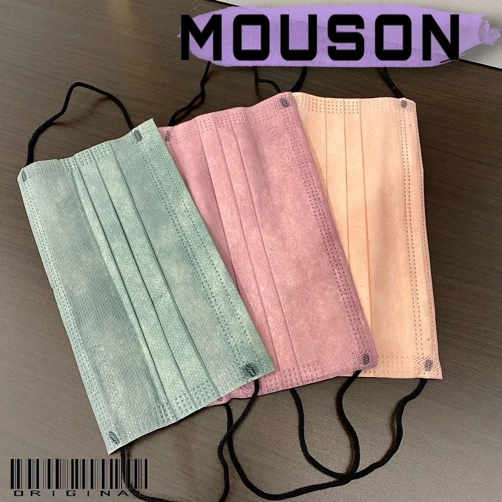 MASKER 3PLY MOUSON EARLOOP ISI 50PCS WARNA ISI 50PCS