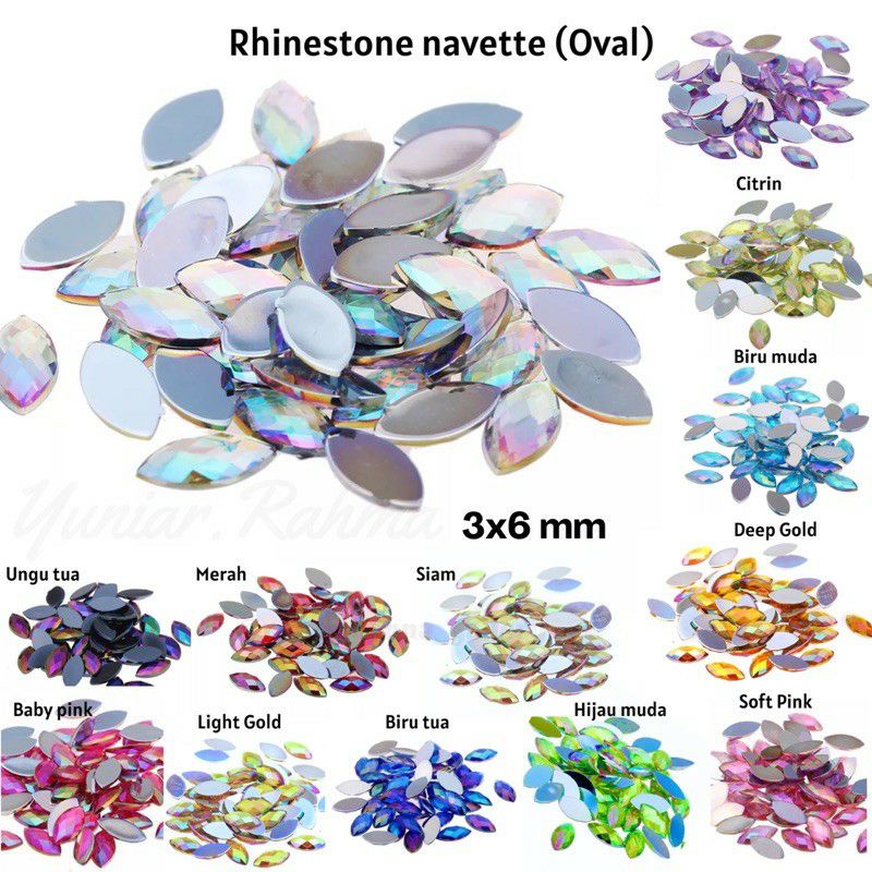 50pcs Rhinestone oval kilau AB, Nevitte Kuku Palsu, Horse eye, Gemstone Lancip, Manik manik Nailart