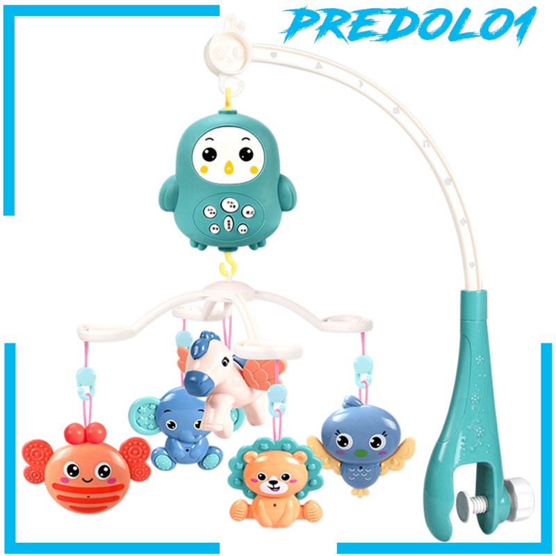 (Predolo1) Mainan Rattle Gantung Dengan Musik + Remote Control Untuk Tempat Tidur Bayi