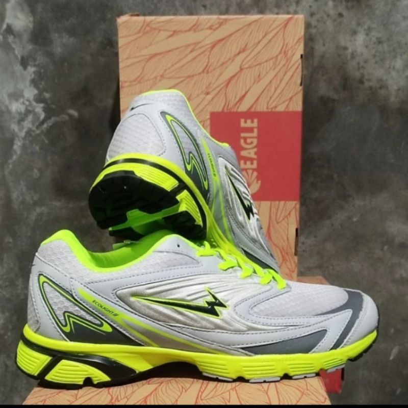 Sepatu Eagle Running. Ecolight 2 abu abu/citroen