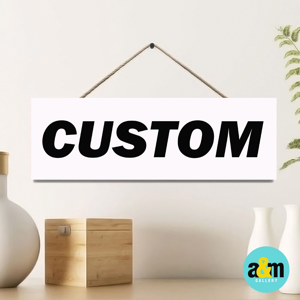 Hiasan Dinding Pintu Kamar CUSTOM Ukuran 10 x 30 cm I Walldecor Tulisan CUSTOM - A&amp;M