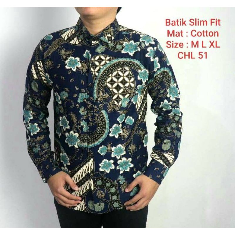 Kemeja Batik Pria Slimfit Lengan Panjang Colin Dion