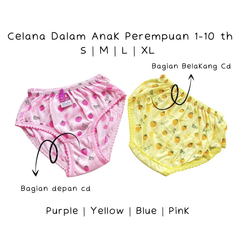 1 Lusin CD Celana Dalam Anak Perempuan Cewek Lusinan / Boxer Anak Celana Dalam Bayi Perempuan T Buah