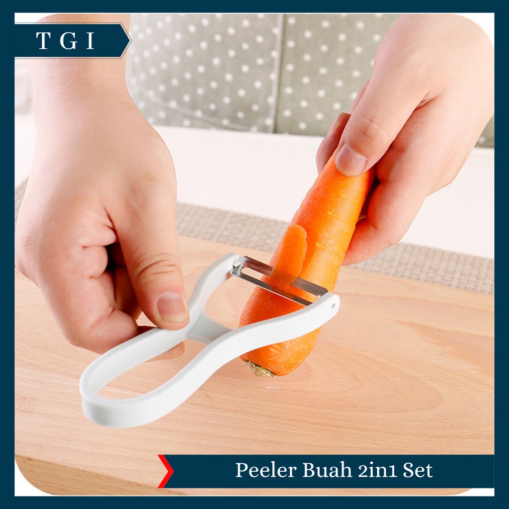 TGI - [2 IN 1] PEELER PARUTAN PENGUPAS SERUTAN SLICER BUAH SAYURAN KENTANG WORTEL STAINLESS