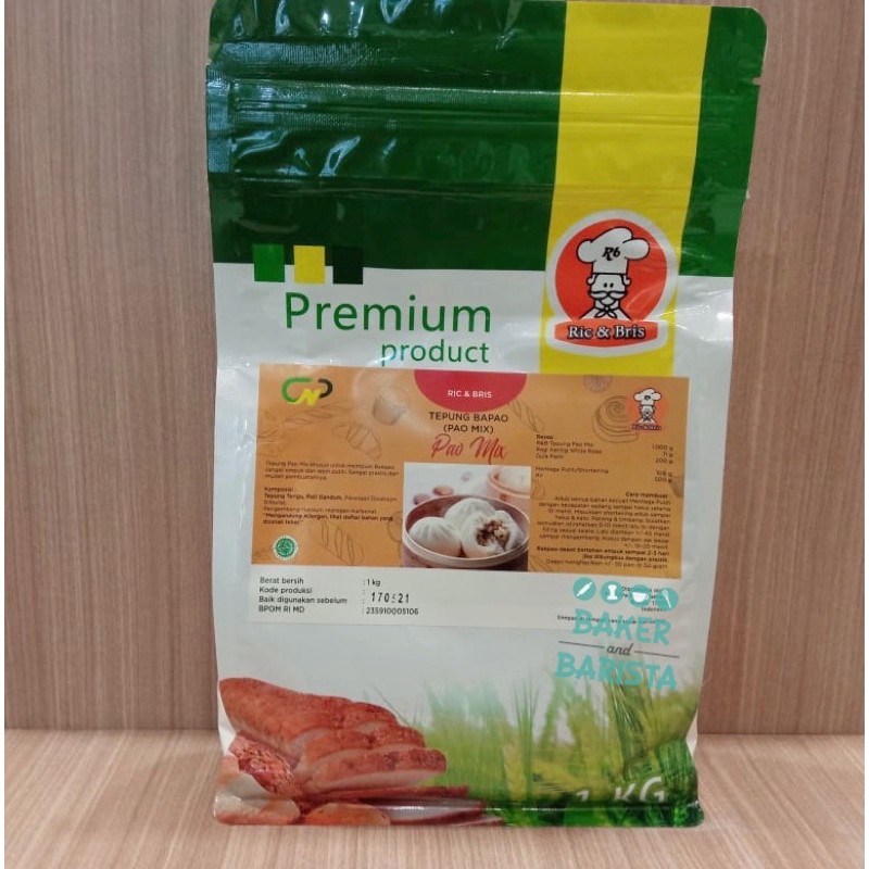 

Tepung bapao pao premix rnb r&b 1kg , tepung bakpau mix tepung bao