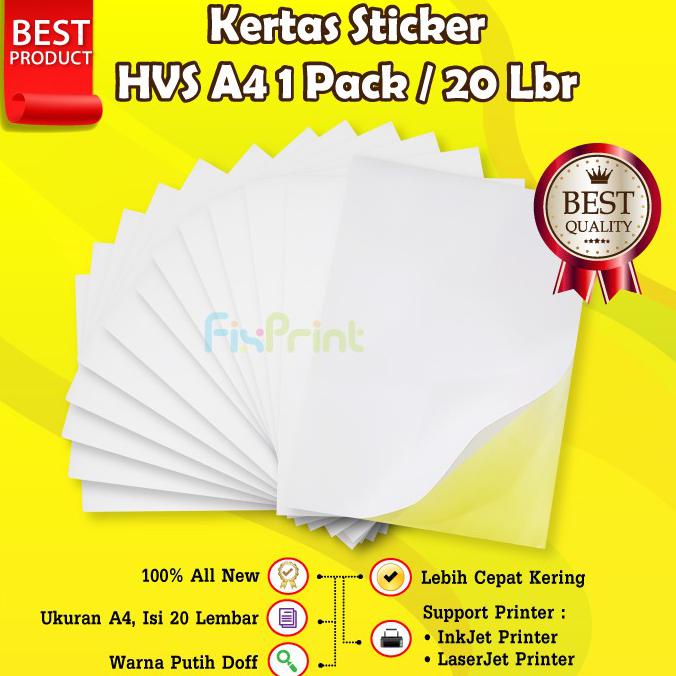 

Kertas Sticker Hvs A4 Stiker Hvs A4 Doff Premium Quality - 1 Lembar