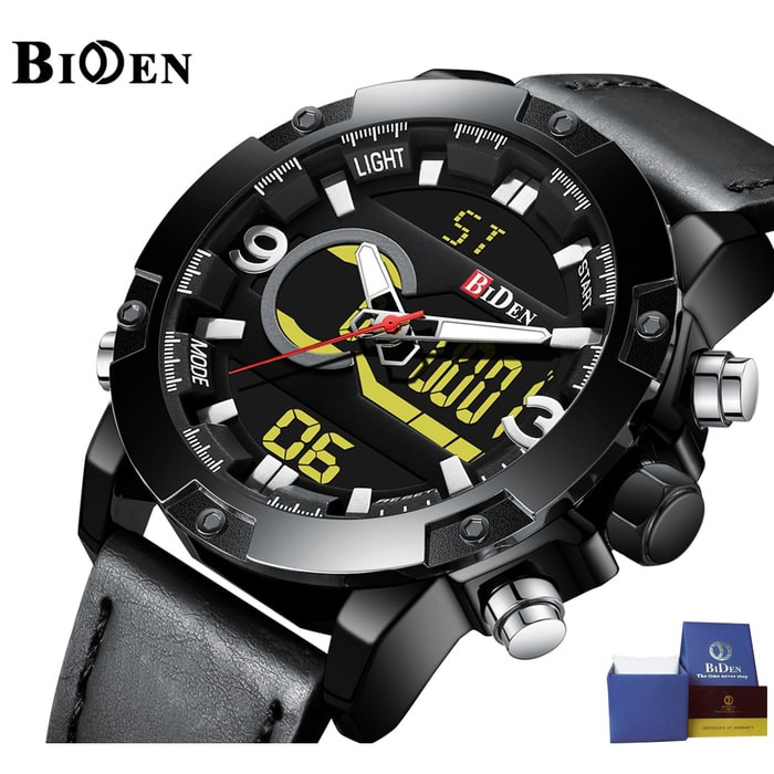 jam tangan Biden Pria wanita fashion leather band sport jam