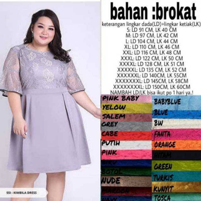 (ld150 cm) Ayumi dress brukat jumbo Bigsize