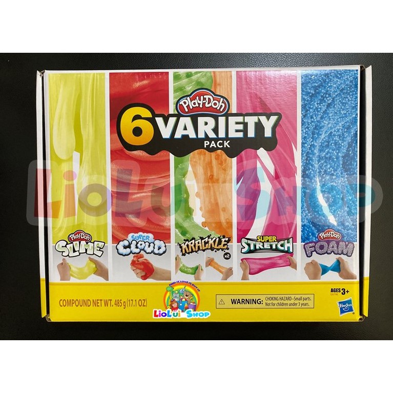 PLAY DOH PLAYDOH 6 VARIETY PACK - SLIME CLOUD KRACKLE STRETCH FOAM