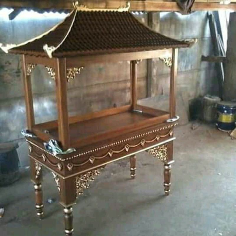 meja aquarium jati.