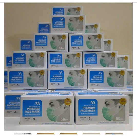 Masker Multi One Plus HIJAU Embos isi 50 pcs/box - Masker Earloop