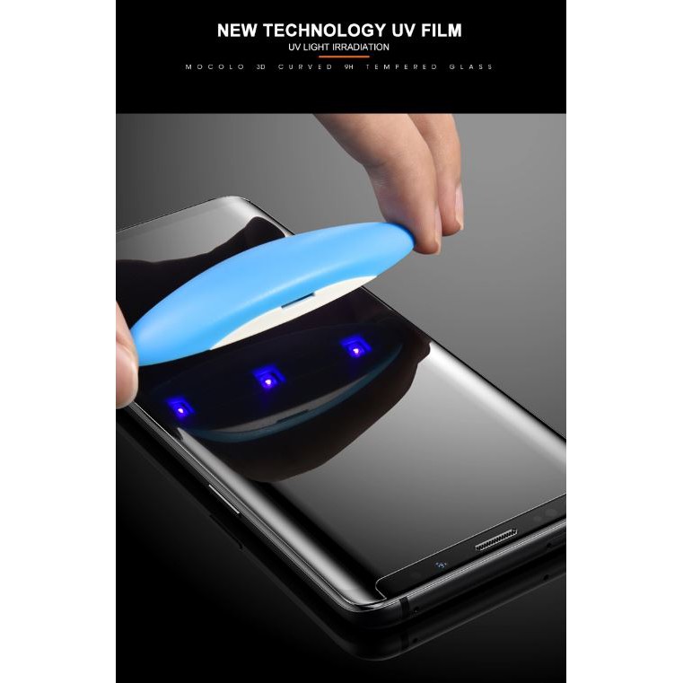 Mocolo Samsung Note 8 Note 9 UV Liquid Glass 3D Tempered Glass Full Cover Edge Guard