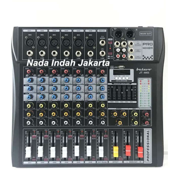 MIXER BETAVO JT 88II - MIXER AUDIO 8 CHANNEL