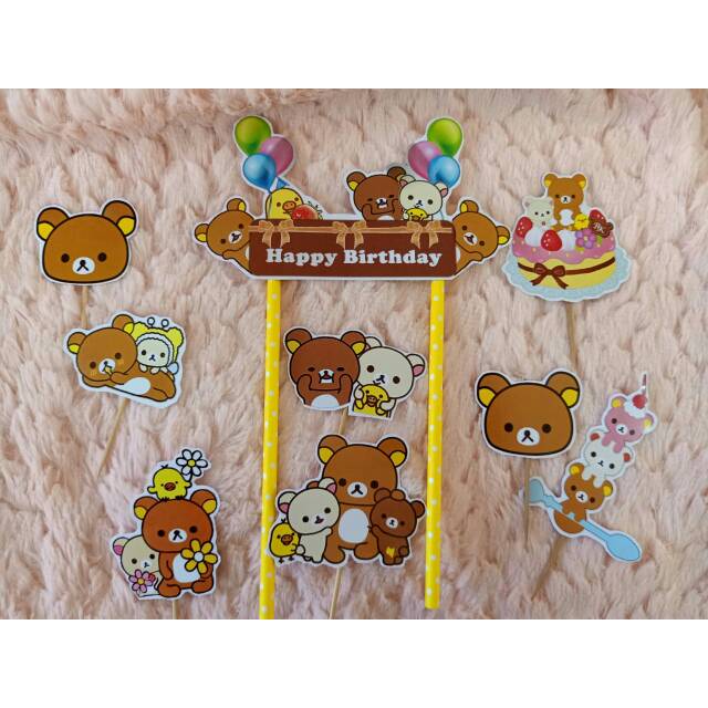 Topper Rilakkuma hiasan ultah topper kue dan topper puding