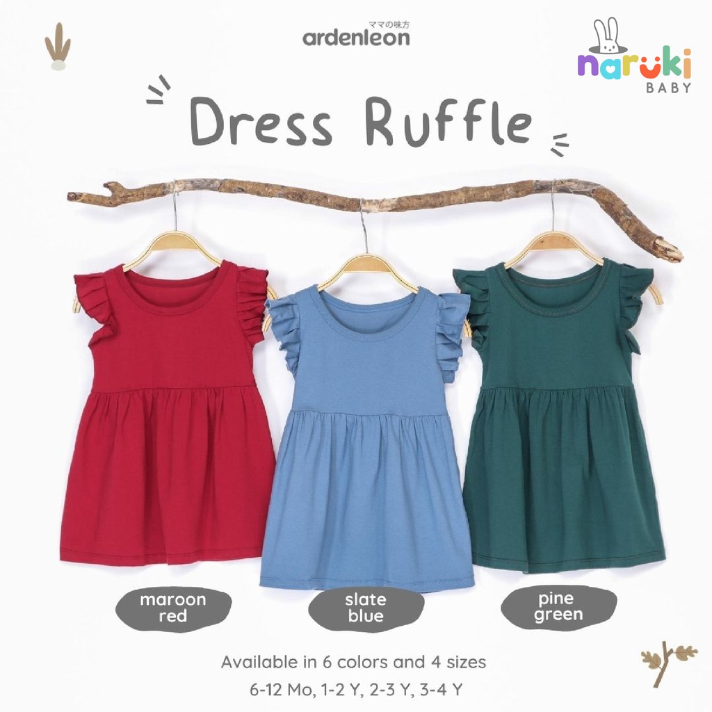 Ardenleon Baju Dress Ruffle Baby Kids Arden Leon Anak Bayi