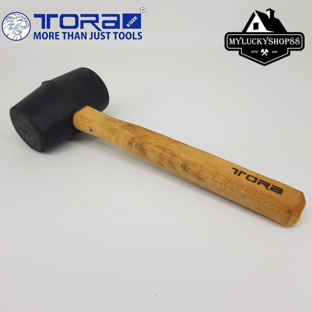 Palu Karet Gagang Kayu Tora 12 OZ Rubber Hammer Wooden Handle 12OZ