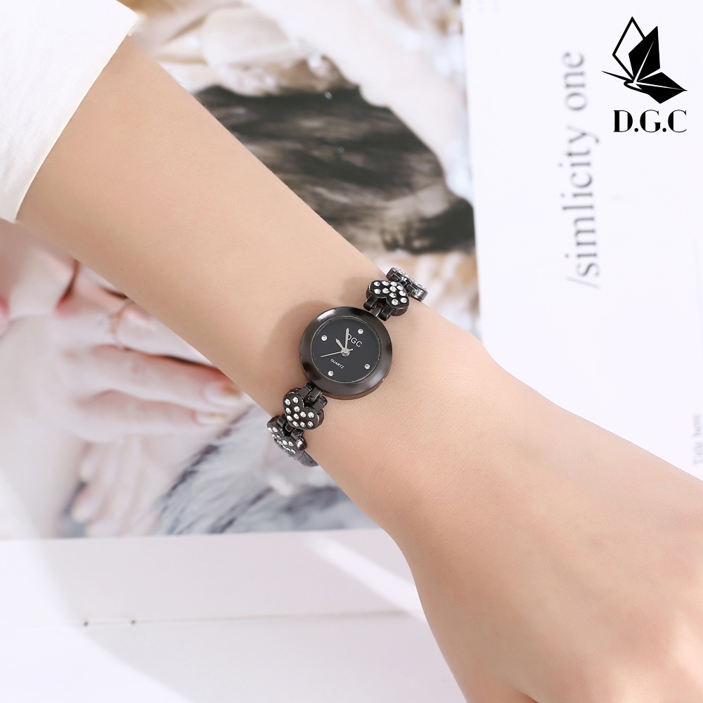 ✨DGC✨ Jam Tangan Ladies Fashion Watch Love Bracelet Dial Diamond Watch Korea Simple Casual Student W224