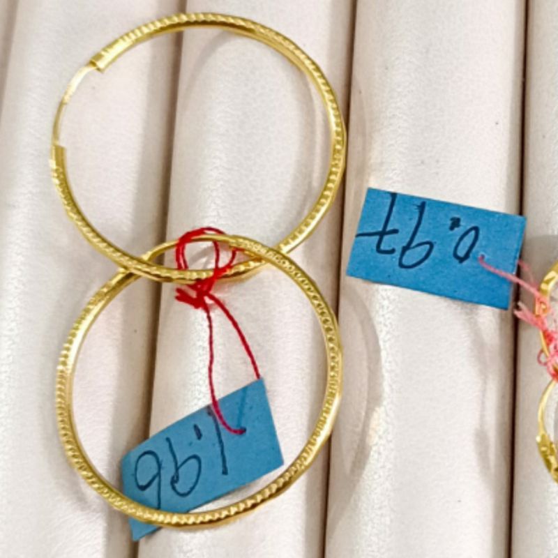 Anting Wanita permata Hitam Emas asli