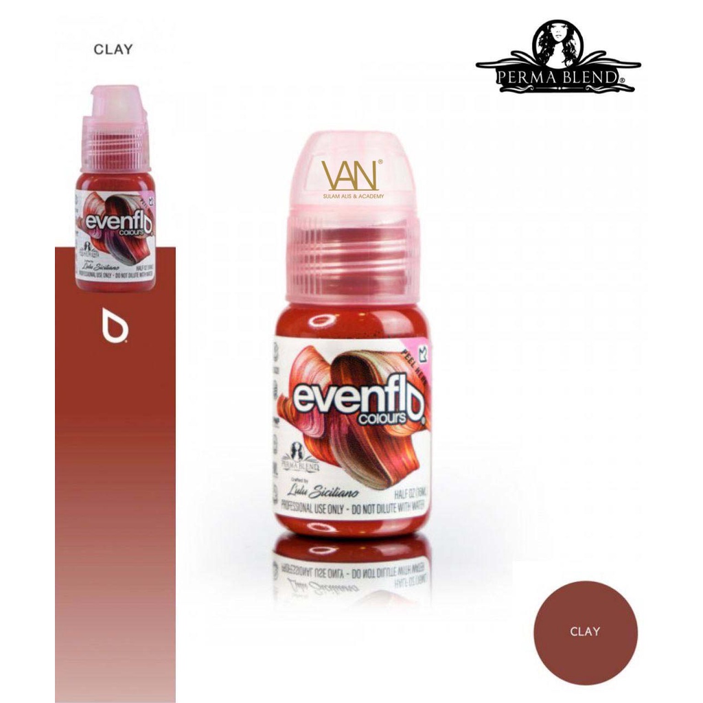 TINTA SULAM BIBIR PERMABLEND EVENFLO CLAY 15 ML/ EXP 2025