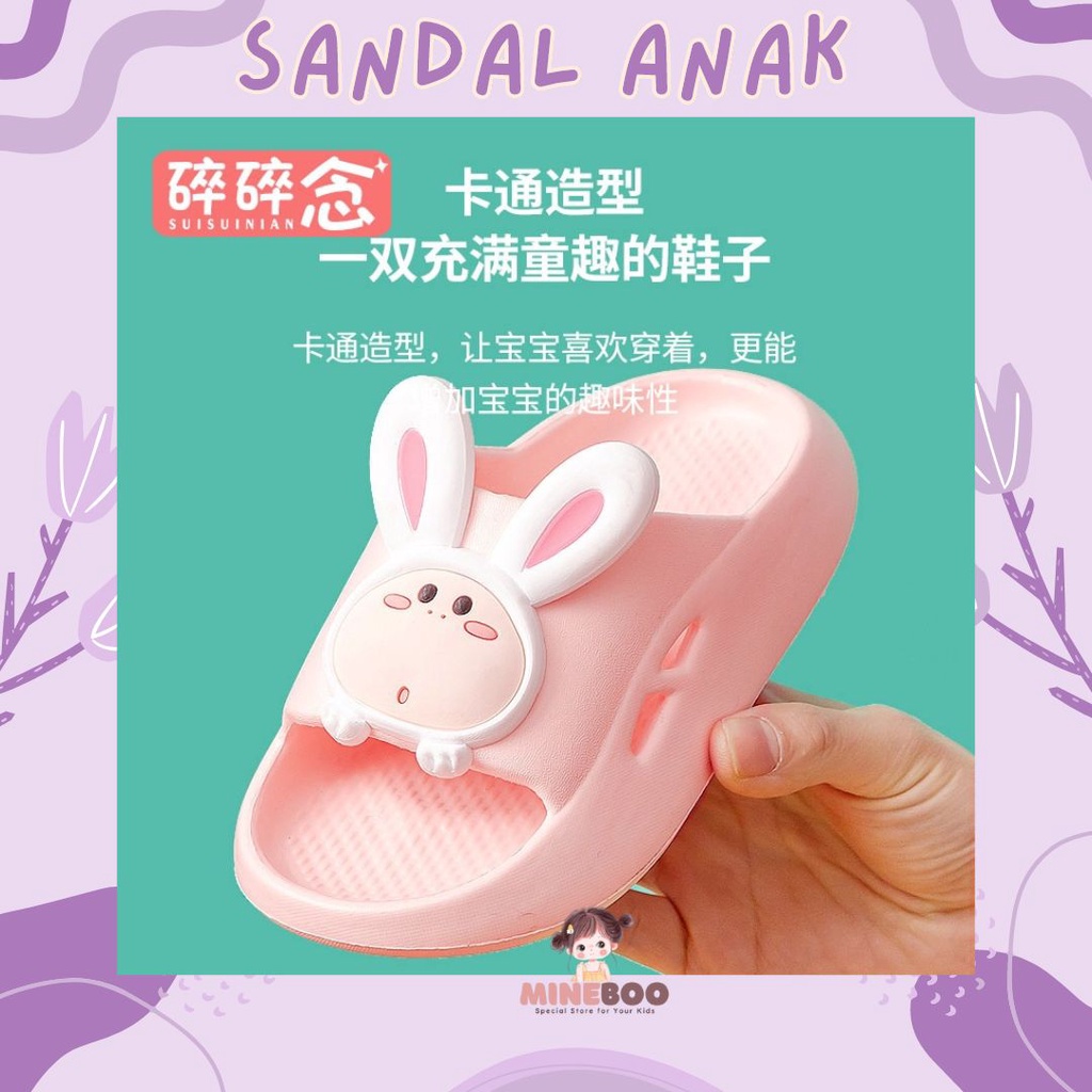 mineboo BUNNY GOONE Sandal Anak Perempuan Bahan Karet Model Lucu 2-5 Tahun