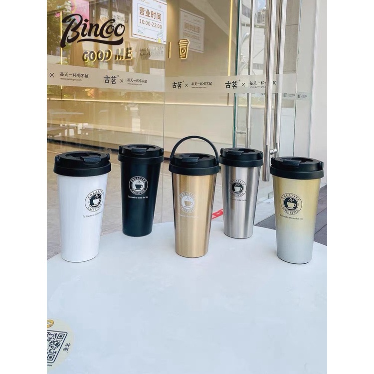 Tumbler  Termos Botol Minum Tahan Panas Untuk Kopi Dan Teh Botol Minum Anti Panas Free Stiker 3d (4pcs) Stainless Sus 304