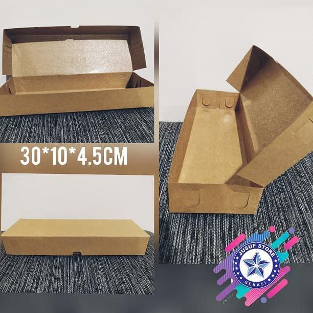 

Kotak Dus Box Kue Brownies Food Grade Paper Laminasi 30X10X4.5Cm @1Pcs