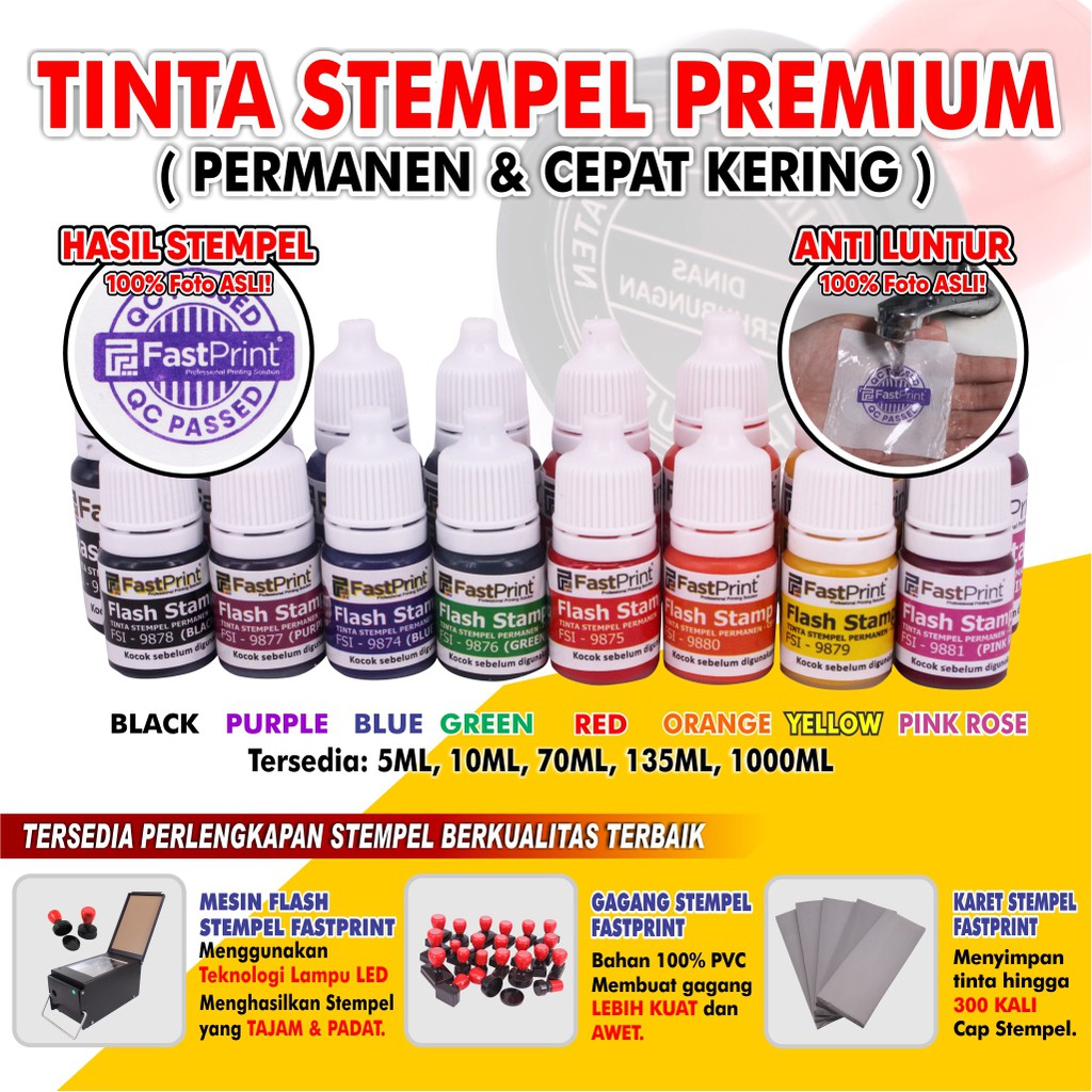 Tinta Stempel Flash Fast Print Warna Ungu (Purple Ink