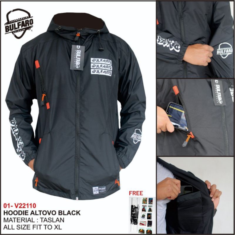 JAKET SIMPLE PRIA ANTI AIR | JAKET ALTOVO BULFARO WATERPROOF | JAKET HOODIE SIMPLE MODEL MASA KINI