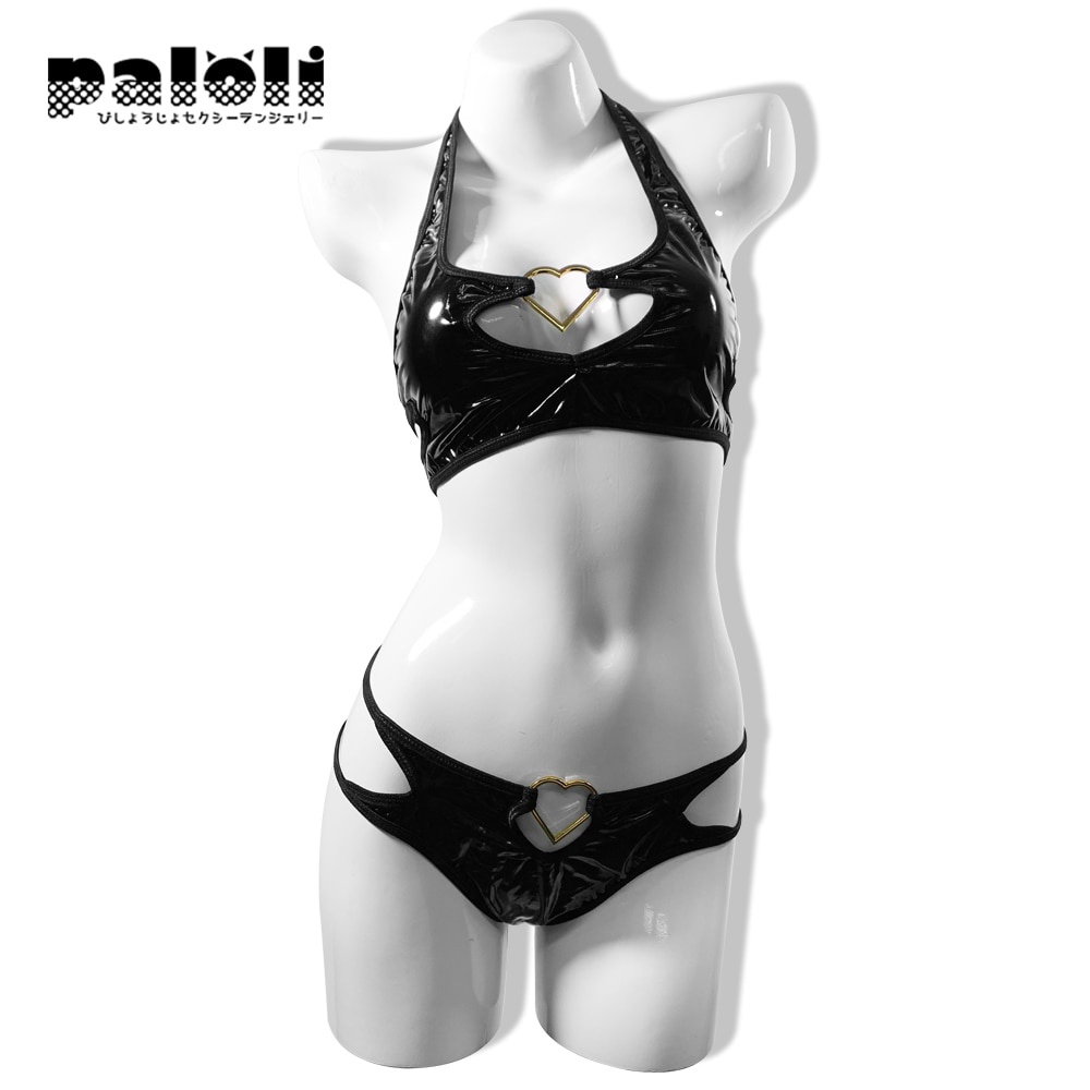 PreOrder Women Cosplay Costume Anime Succubus Bikini Swimsuit Leather Lingerie Halter Neck Black Sta