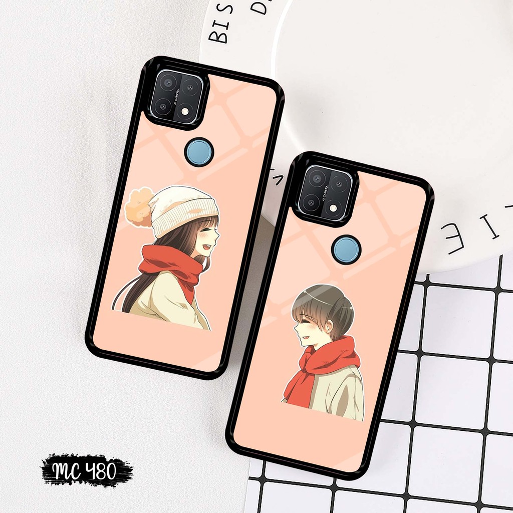 MC480 Softcase Kilau Oppo A15 Oppo A17 Casing Glass Case Kaca HP Pelindung Silicon HP Mika HP For Al