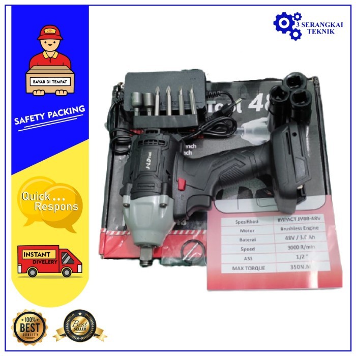 Mesin Bor Cordless Impact Wrench JLD 48S Unit Only Tanpa Baterai