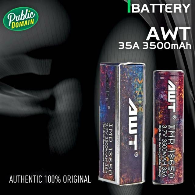 battery / baterai AWT 18650 3500mAh 35a authentic Warranty