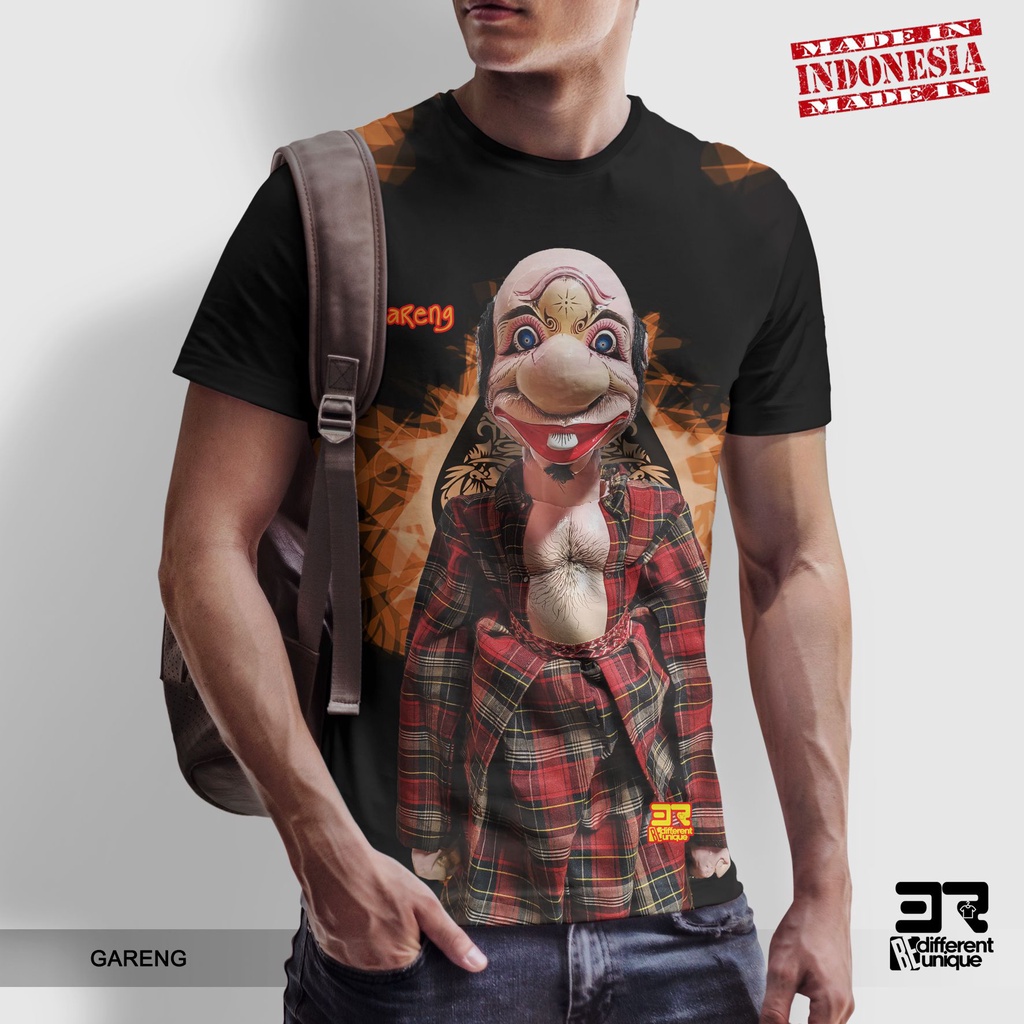 [ COD ] KAOS PRINTING GAMBAR WAYANG GARENG - BAJU DISTRO ORIGINAL MOTIF ADAT BUDAYA SUKU INDONESIA C