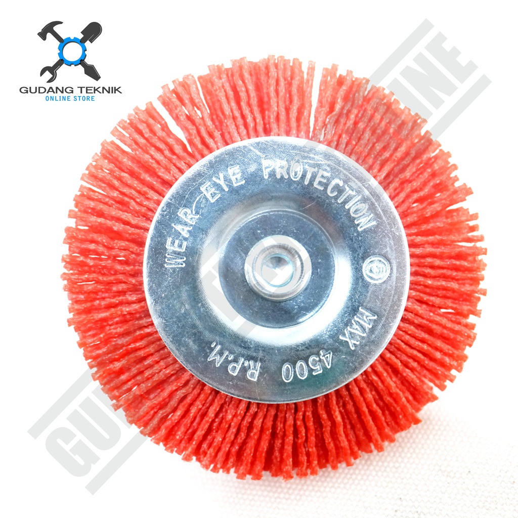 Sikat Piring Nylon Gerinda Mini Rata 3&quot; INGCO WB40755 / Nylon Circular Brush Nilon 3 Inch WB 40755 WB-40755