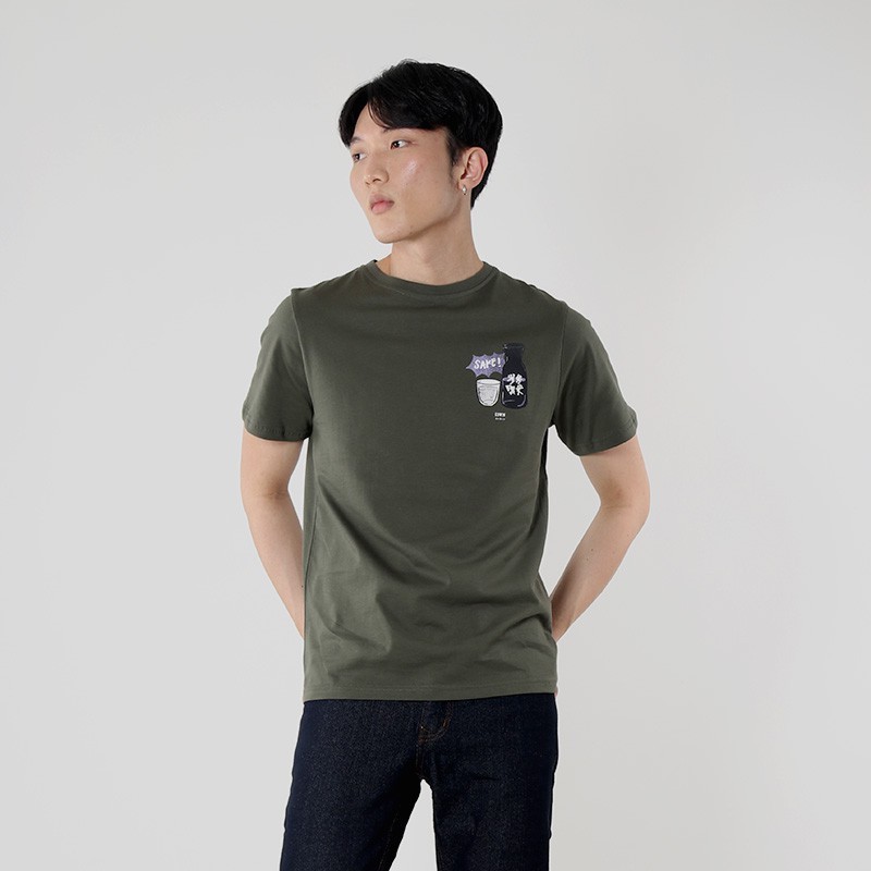 Edwin Unisex 3.0 Limited Edition T-Shirt Sake Olive Lengan Pendek - Man
