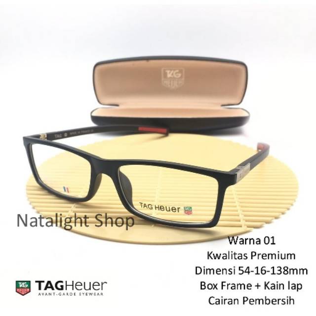 Frame Kaca Mata Pria Pria Tag Heuer 520 Premium Sporty Elegan Mewah Bisa Ganti Lensa