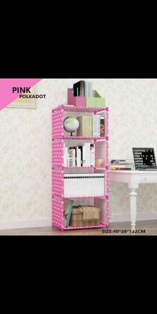 RAK BUKU PORTABLE TRI J RAK BUKU 4 SUSUN BONGKAR PASANG