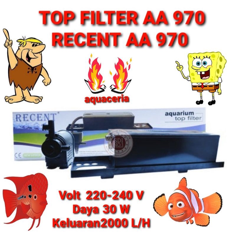 TOP FILTER UKURAN JUMBO AQUARIUM UNTUK 80/90/100/110/CM