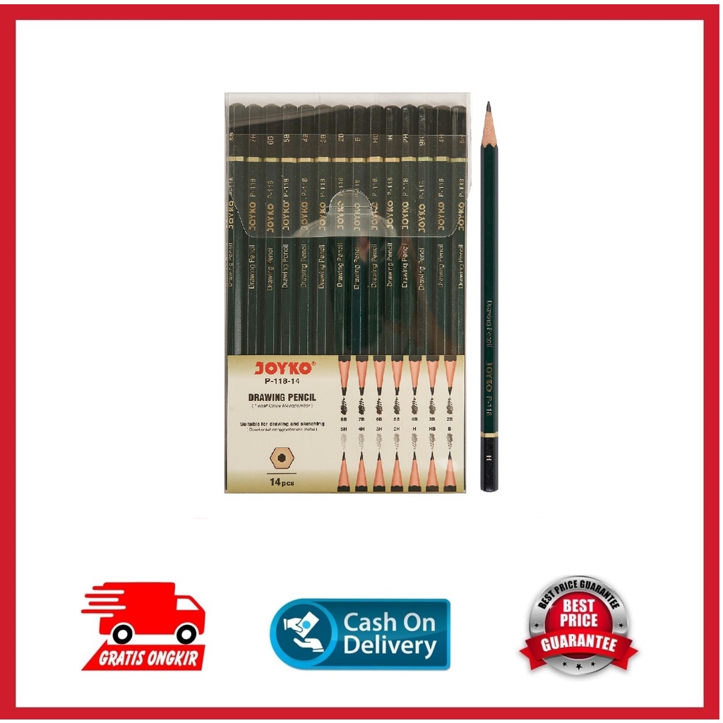 

DRAWING PENCIL 14 SET PENSIL JOYKO LENGKAP MURAH