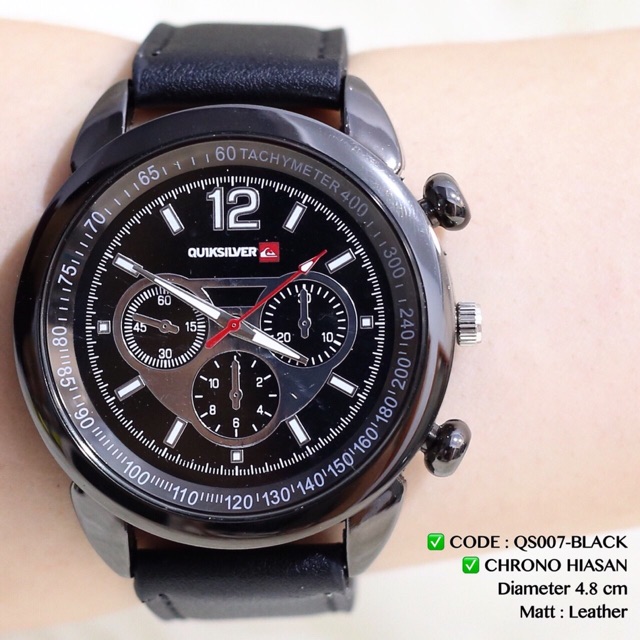 Jam tangan pria quiksilver tali kulit grosir ecer murah leather premium watch sale qs007