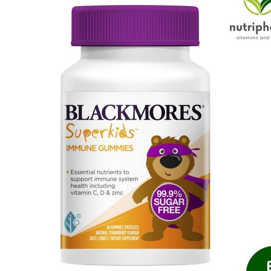 Blackmores Superkids Immune 60 Gummies - VITAMIN C D & ZINC - Vit Anak