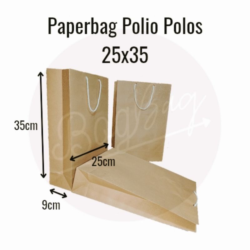 

paperbag polos polio 25x35 craf (isi12pcs)