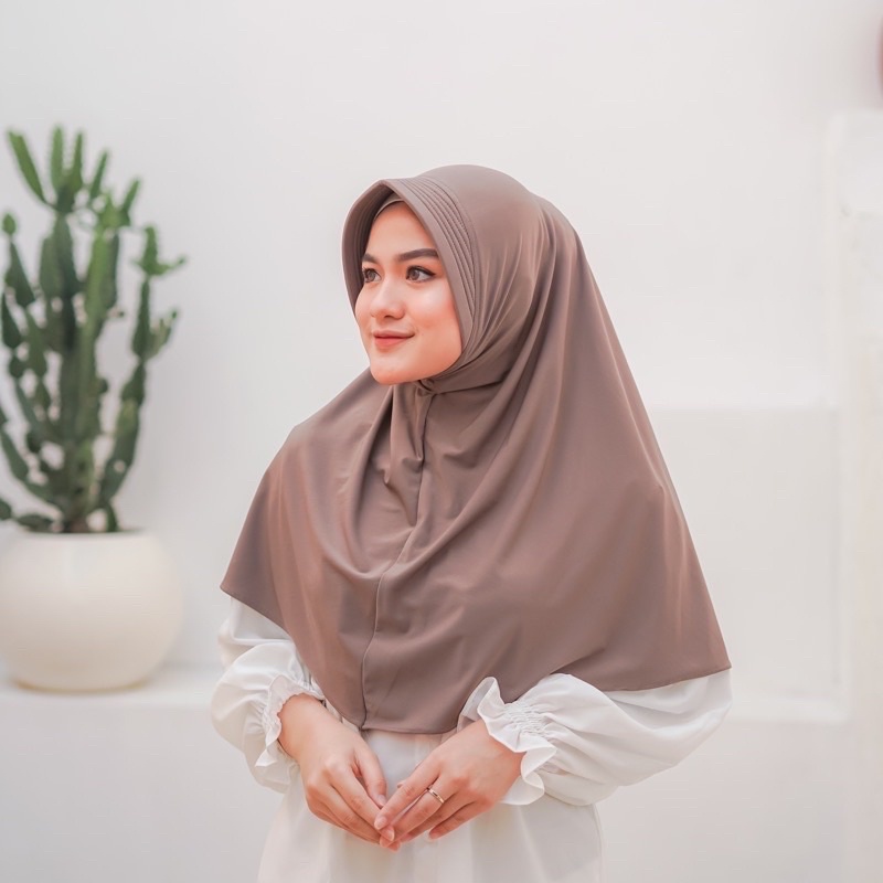 SHASMINAKU - Bergo Hamidah Zahra Daily Instan Jersey Premium By Shasminaku | Bergo Jersey Hamidah | Jilbab Menutup Dada