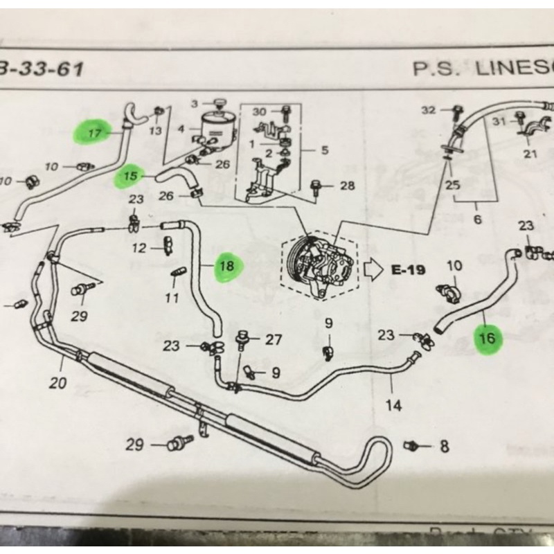 53735 SWA Selang Hose Balik Power Stiur Stir Steering Honda CRV GEN 3 RE3 2400cc 2007 2008 2009 2010 2011 2012