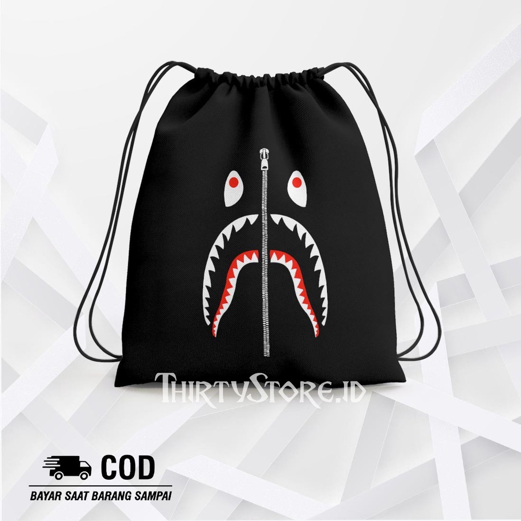 Tas Serut String Bag Bape - Drawstring Bag Waterproof | Thirty Store.Id