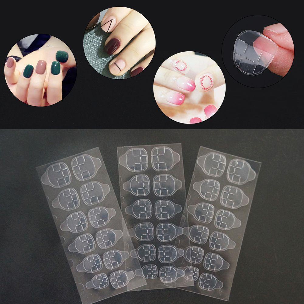 Mxbeauty 10 Lembar / Lot Stiker Kuku Palsu Transparan Dua Sisi Untuk Nail Art Wanita