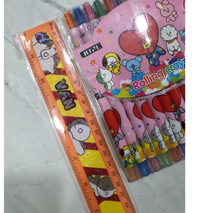 

Best! CRAYON PUTAR PANJANG 12warna atau 18warna/krayon/rolling crayon/twist crayon