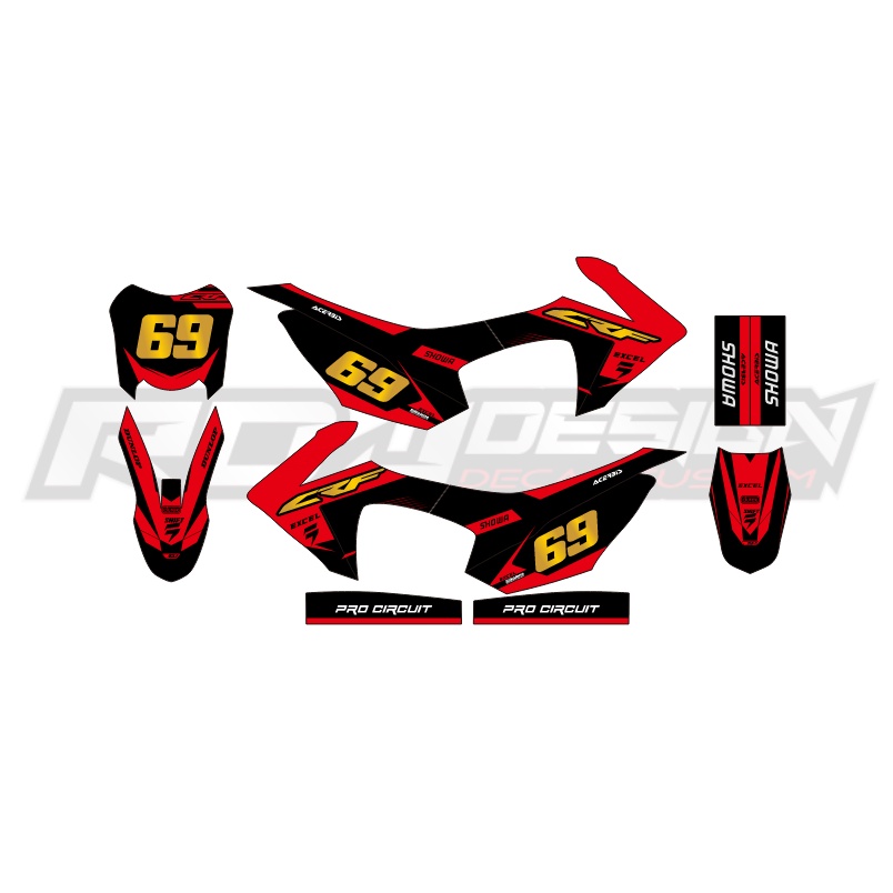 DECAL STICKER CRF 110 F (004) DEKAL STIKER MERAH HITAM